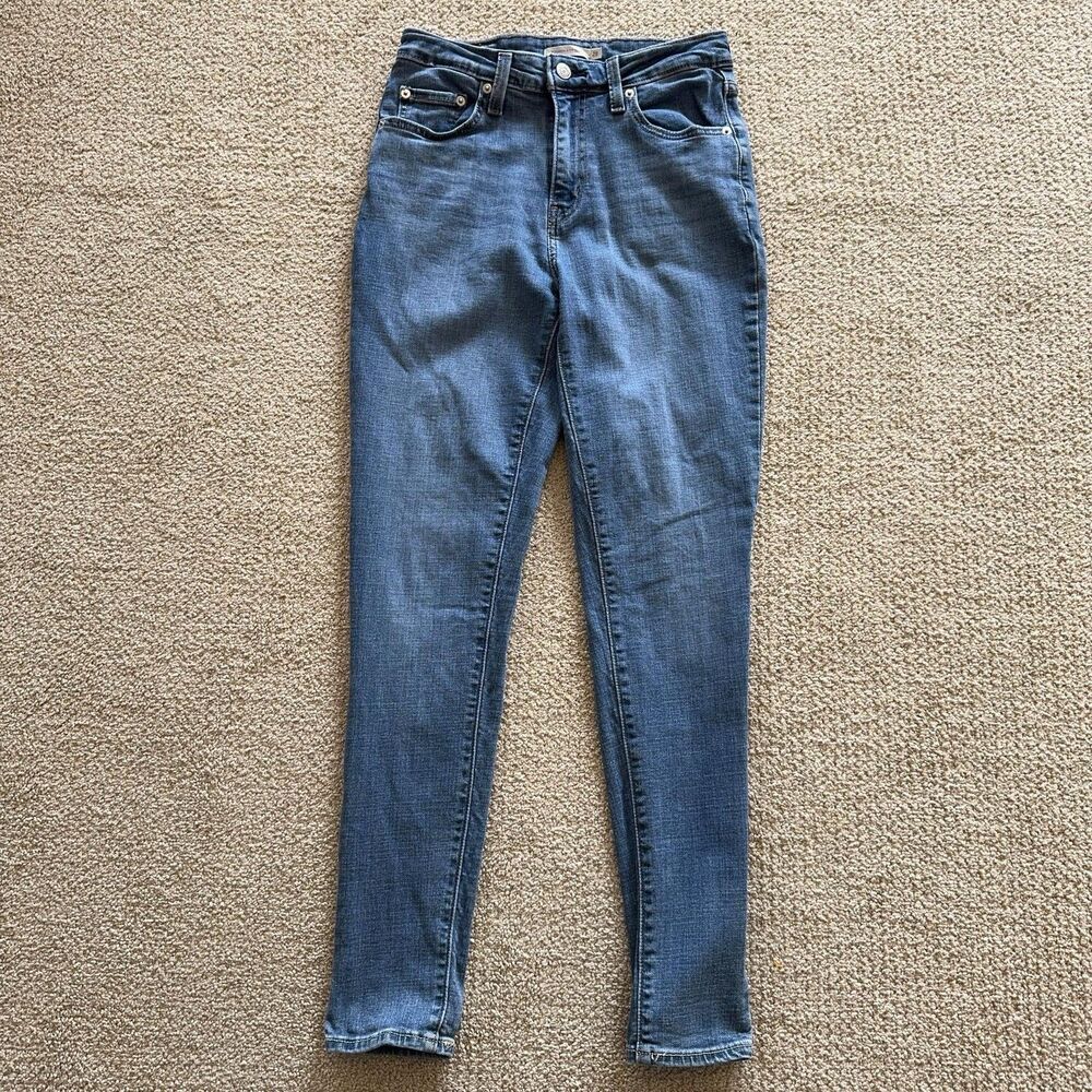 Levi's 721 High Rise Skinny Jeans Womens 28 Blue Denim Med Wash Stretch 28x28